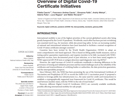 Problemi emergenti da una panoramica globale dei certificati digitali Covid-19 (Green Pass)